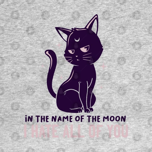 In The Name Of The Moon Funny Cute Cat by eduely